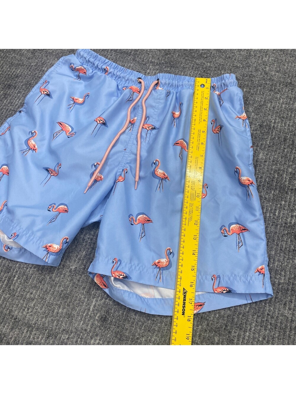 Lot Of 2 Club Room Swim Trunks Lined Shorts Men M Blue Pink Flamingo AOP Pockets - Picture 7 of 14